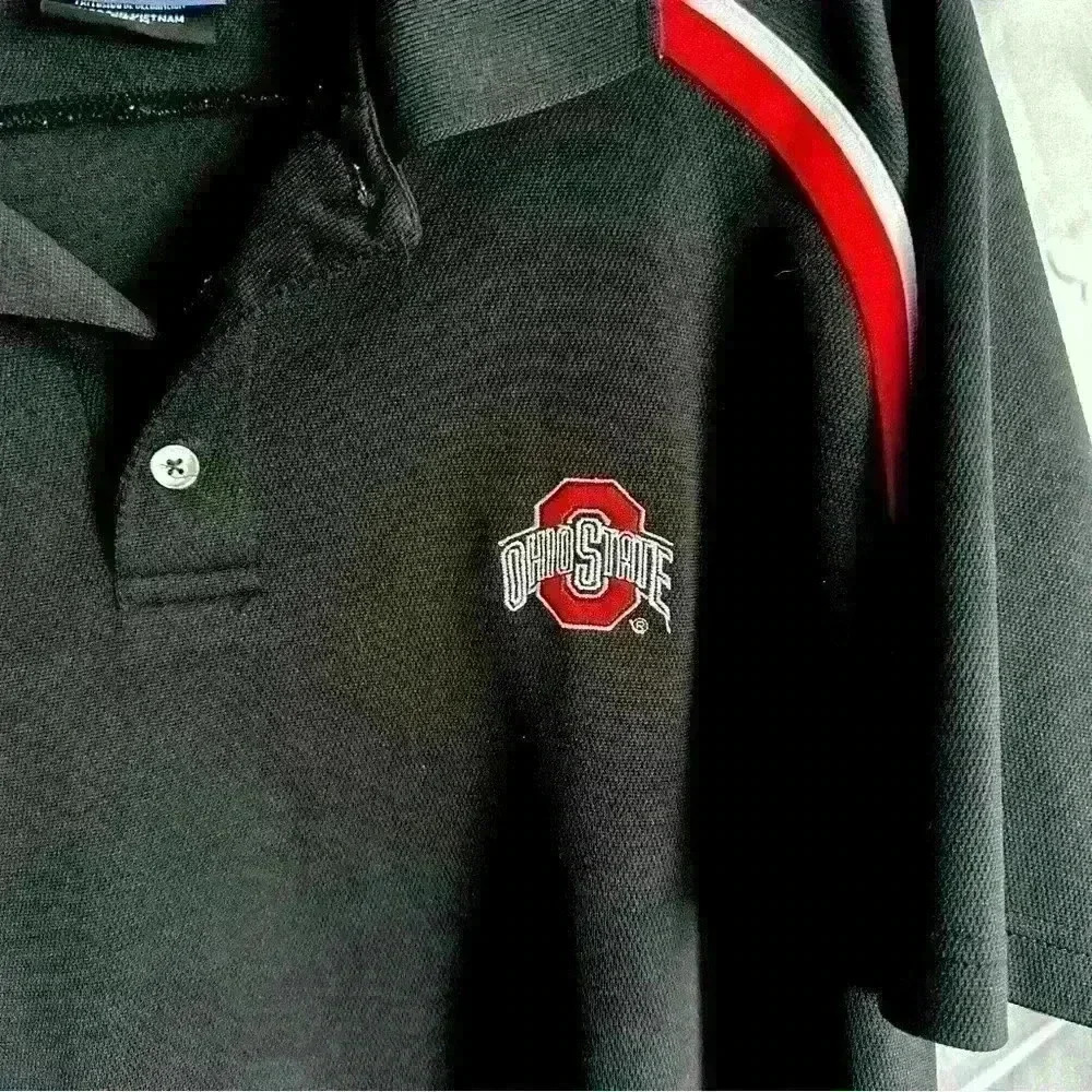 NCAA The Ohio State University black red and white Polo Shirt size M - Picture 3 of 4